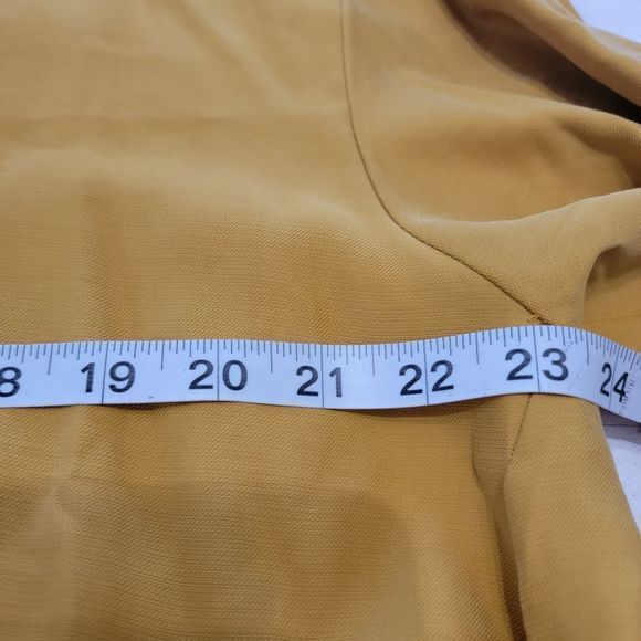 Prologue NWT PLUS‎ Size XXL yellow mustard long sleeve Blouse cropped front - Picture 5 of 7